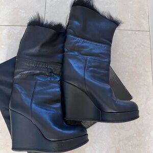 ESCADA Black Wedge Boots